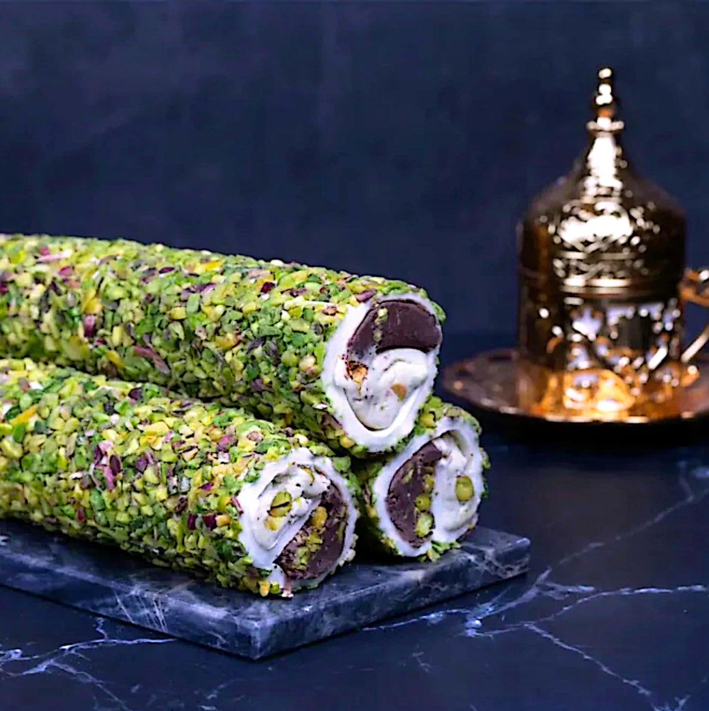 BRASS PISTACHIO COATED COCOA HAZELNUT CREAM - 100g