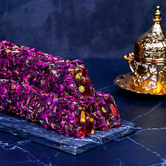 PURPLE ROSE PETAL COATED POMEGRANATE FLAVORED 100g
