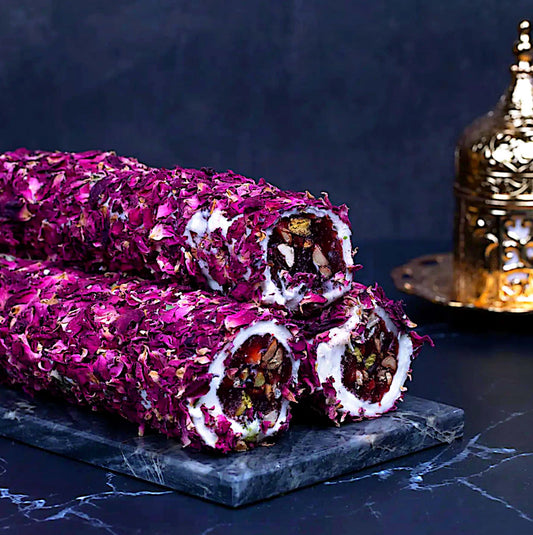 ROSE PETAL COATED POMEGRANATE FLAVORED MIXED NUTS SULTAN 100g