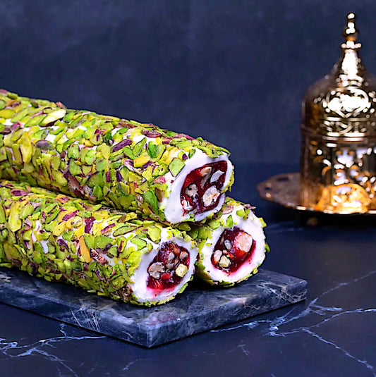 FILLET PISTACHIO COATED, POMEGRANATE FLAVORED, CREAM PISTACHIO - 100g